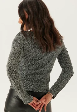 Pieces Glittertopit|Pitkähihaiset Topit*Pcjina Ls Boatneck Top Jrs