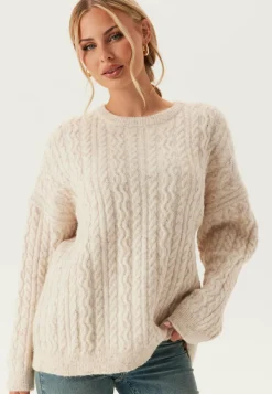 Pieces Neulepuserot|Neulotut Neulepuserot*Pcjisa Ls O-neck Long Cabel Knit