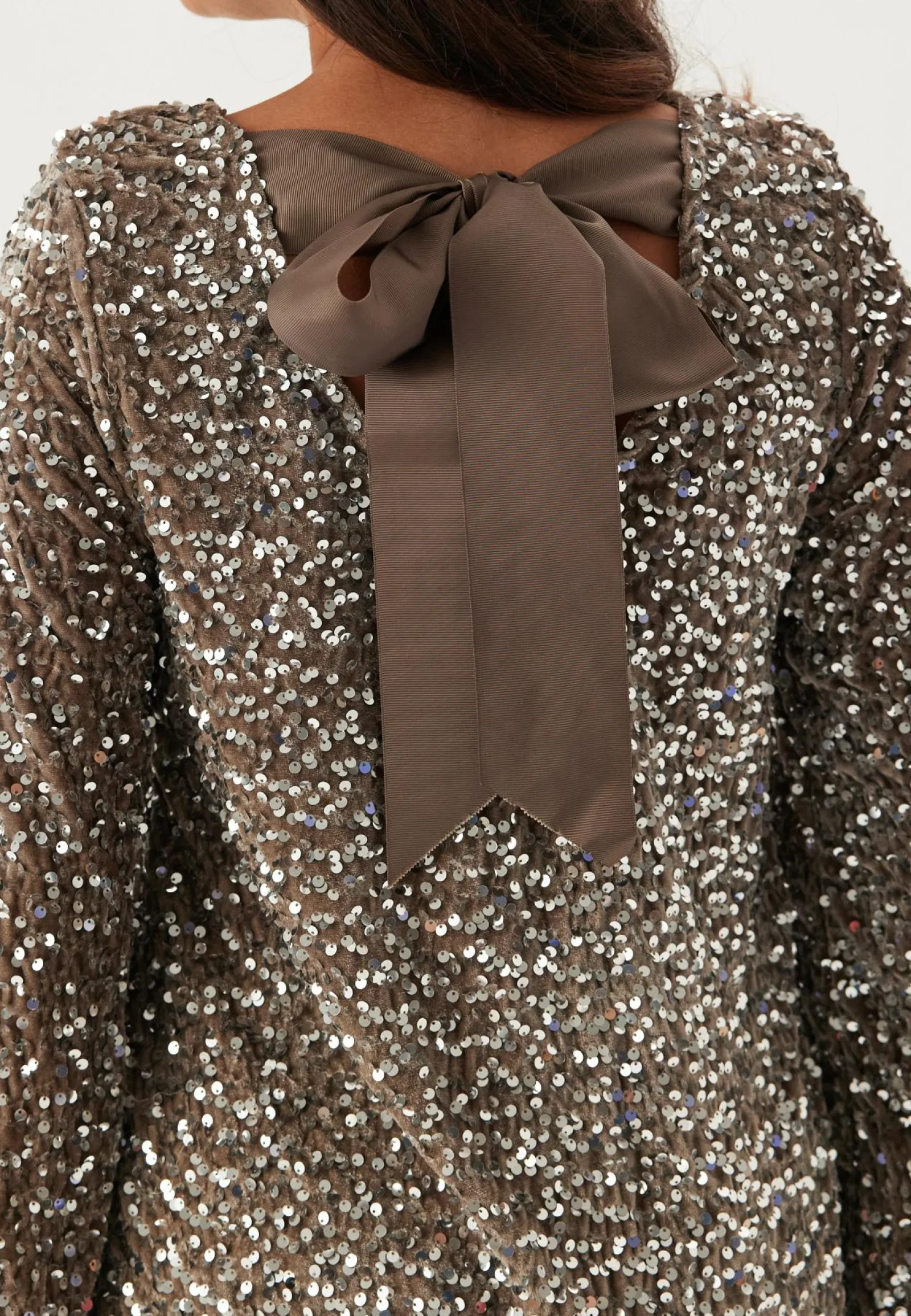 Pieces Paljettimekot|Pitkähihaiset Mekot*Pckam Ls Deep Back Bow Dress