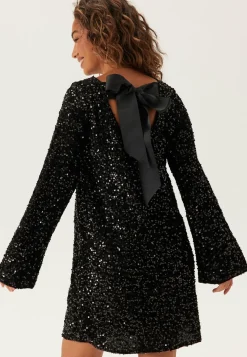 Pieces Uudenvuoden Mekot|Paljettimekot*Pckam Ls Deep Back Bow Dress