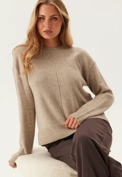 Pieces Neulepuserot|Neulotut Neulepuserot*Pcmalou Ls O-neck Cutline Knit