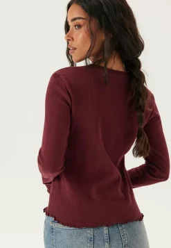 Pieces Pitkähihaiset Topit|Perustopit*Pcmarie Ls O-neck Poin Top