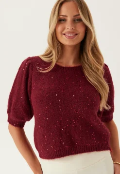 Pieces Glittertopit|Neuletopit*Pcmesva Ss Sequin Tie Back Knit