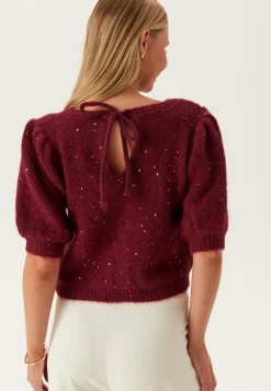 Pieces Glittertopit|Neuletopit*Pcmesva Ss Sequin Tie Back Knit