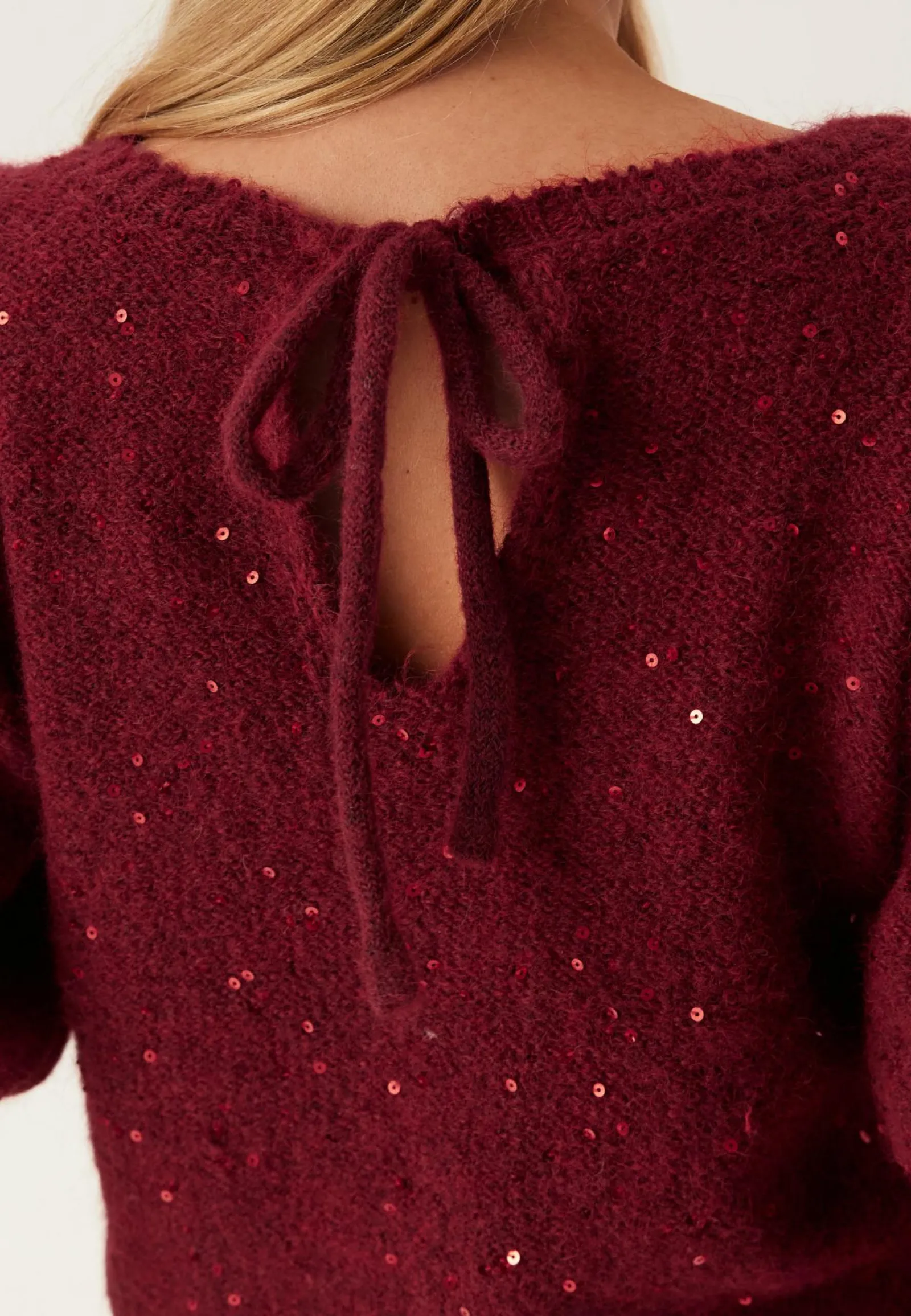 Pieces Glittertopit|Neuletopit*Pcmesva Ss Sequin Tie Back Knit