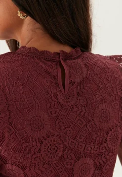 Pieces Hihattomat Topit|Pitsitopit*Pcolline SL Lace Top