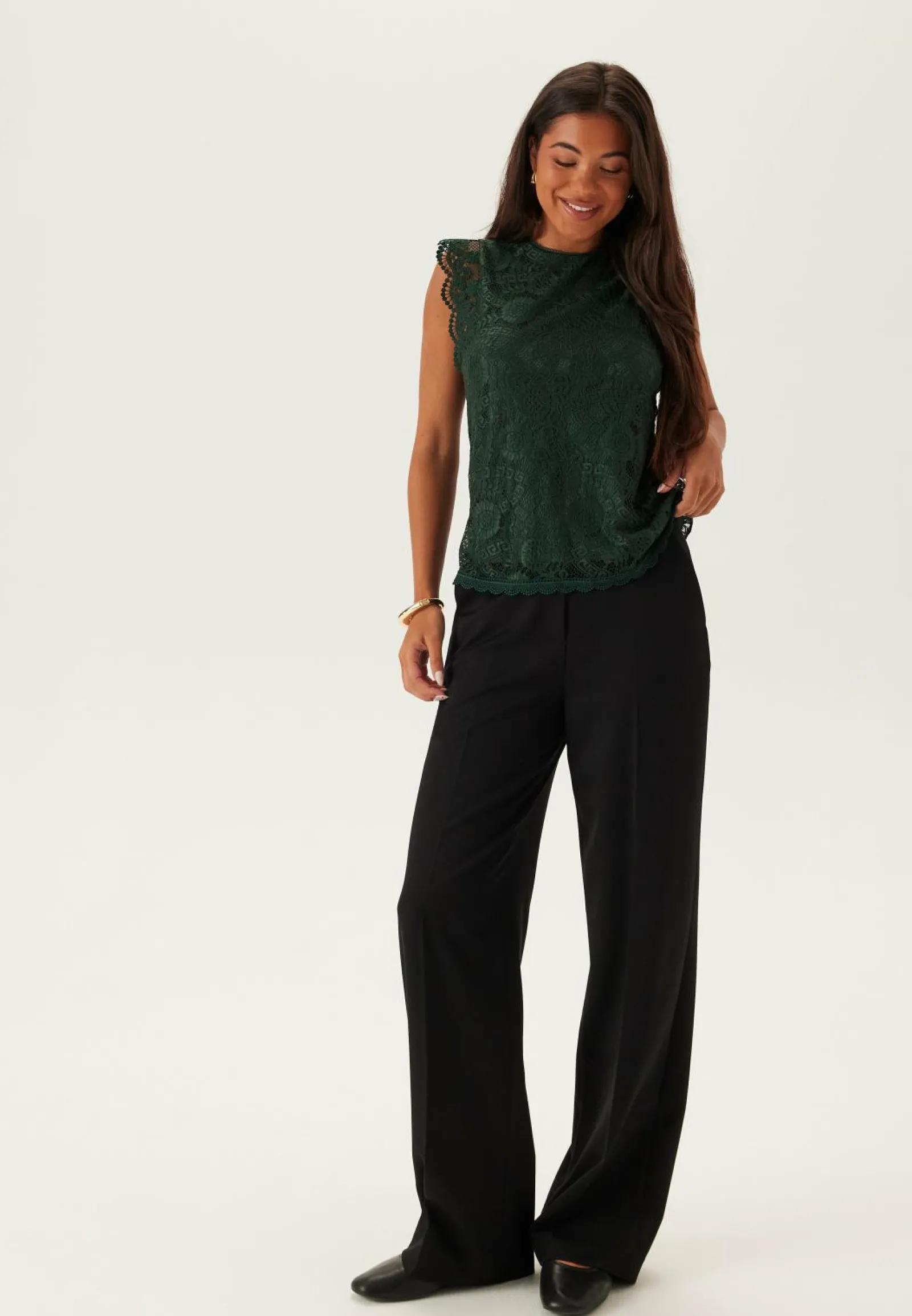 Pieces Hihattomat Topit|Pitsitopit*Pcolline SL Lace Top