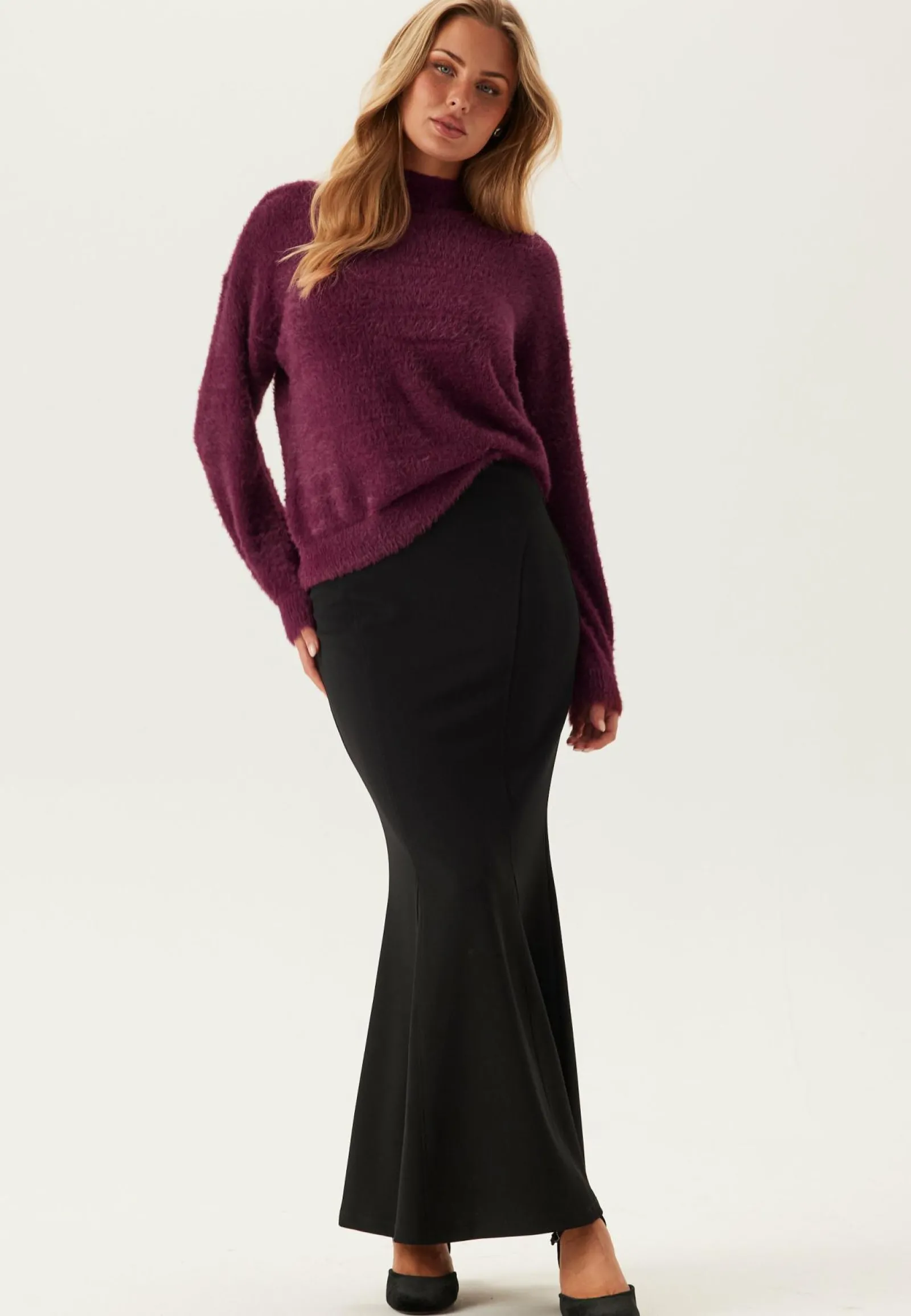 Pieces Neulepuserot|Neulotut Neulepuserot*Pcovy Ls Mock Neck Knit