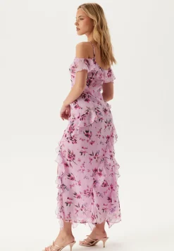 Bubbleroom Occasion Röyhelömekot|Morsiusneitomekot*Peaky Shoulder Flounce Maxi Dress
