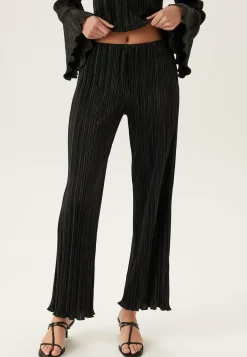 BUBBLEROOM Leveälahkeiset Housut|Suorat Housut*Pleated Frill Trousers