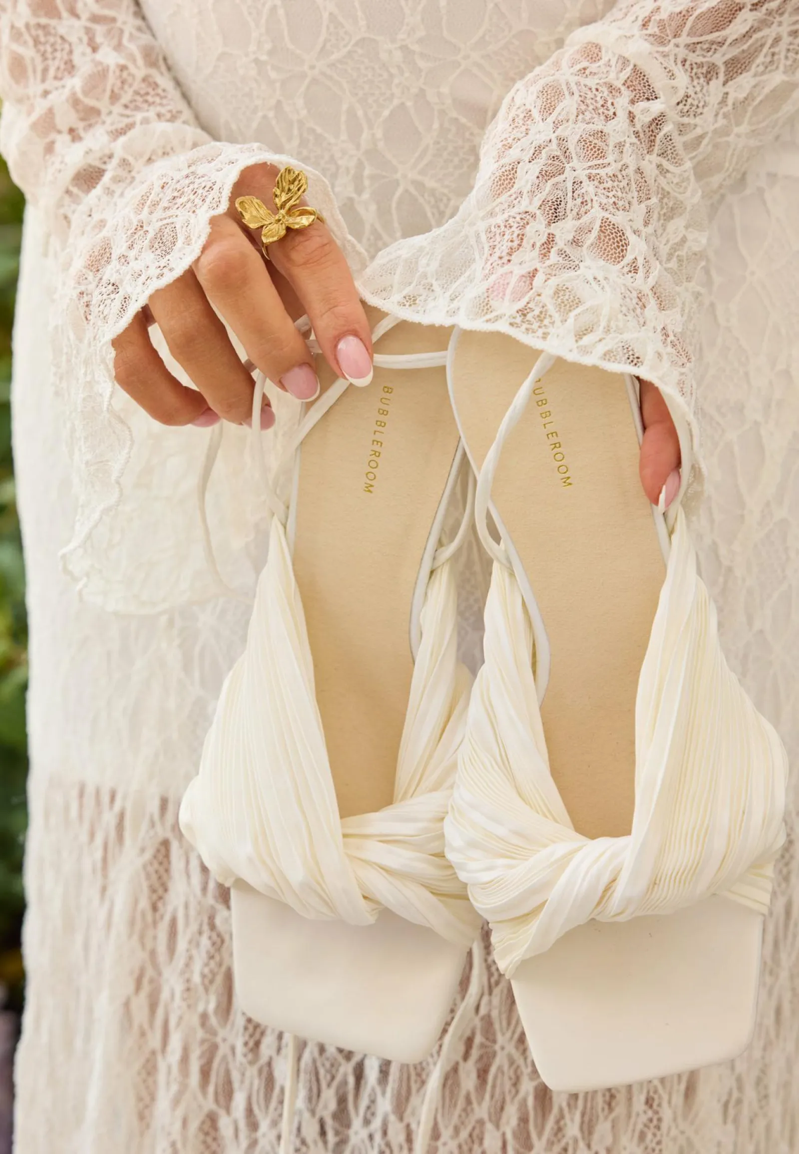 Bubbleroom Occasion Juhlakengät|Korkokengät*Pleated Front Heeled Sandal