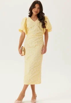 Bubbleroom Occasion Juhlamekot|Puhvihihalliset Mekot*Puff Sleeve Jacquard Midi Dress