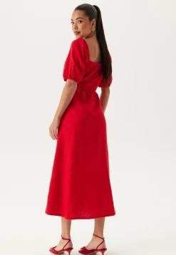 BUBBLEROOM Kesämekot|Midimekot*Puff Sleeve Linen Blend Dress
