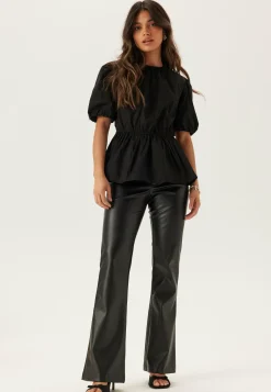 BUBBLEROOM Yksiväriset Puserot Ja Paidat|Röyhelöpuserot*Puff Sleeve Peplum Blouse