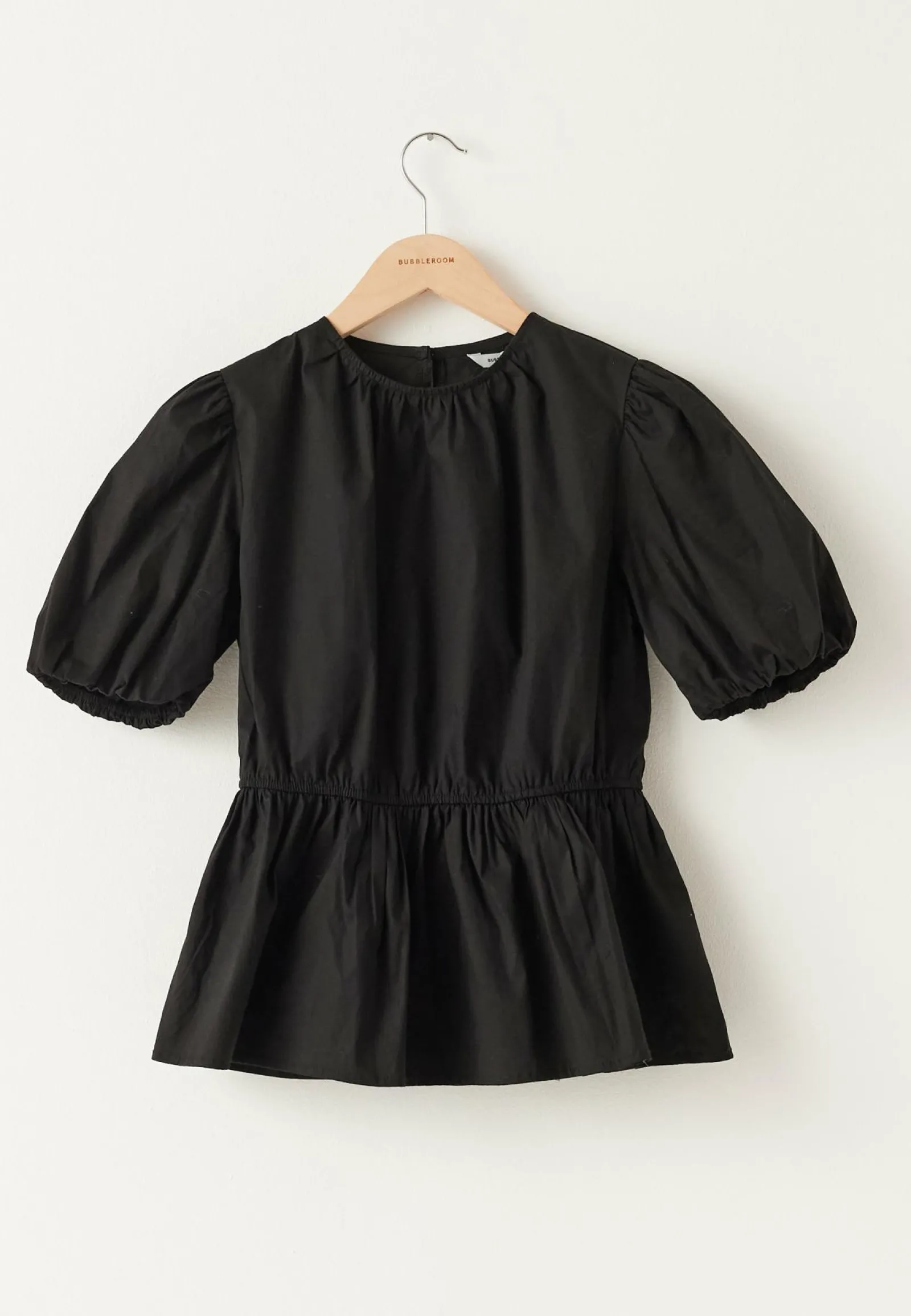 BUBBLEROOM Yksiväriset Puserot Ja Paidat|Röyhelöpuserot*Puff Sleeve Peplum Blouse