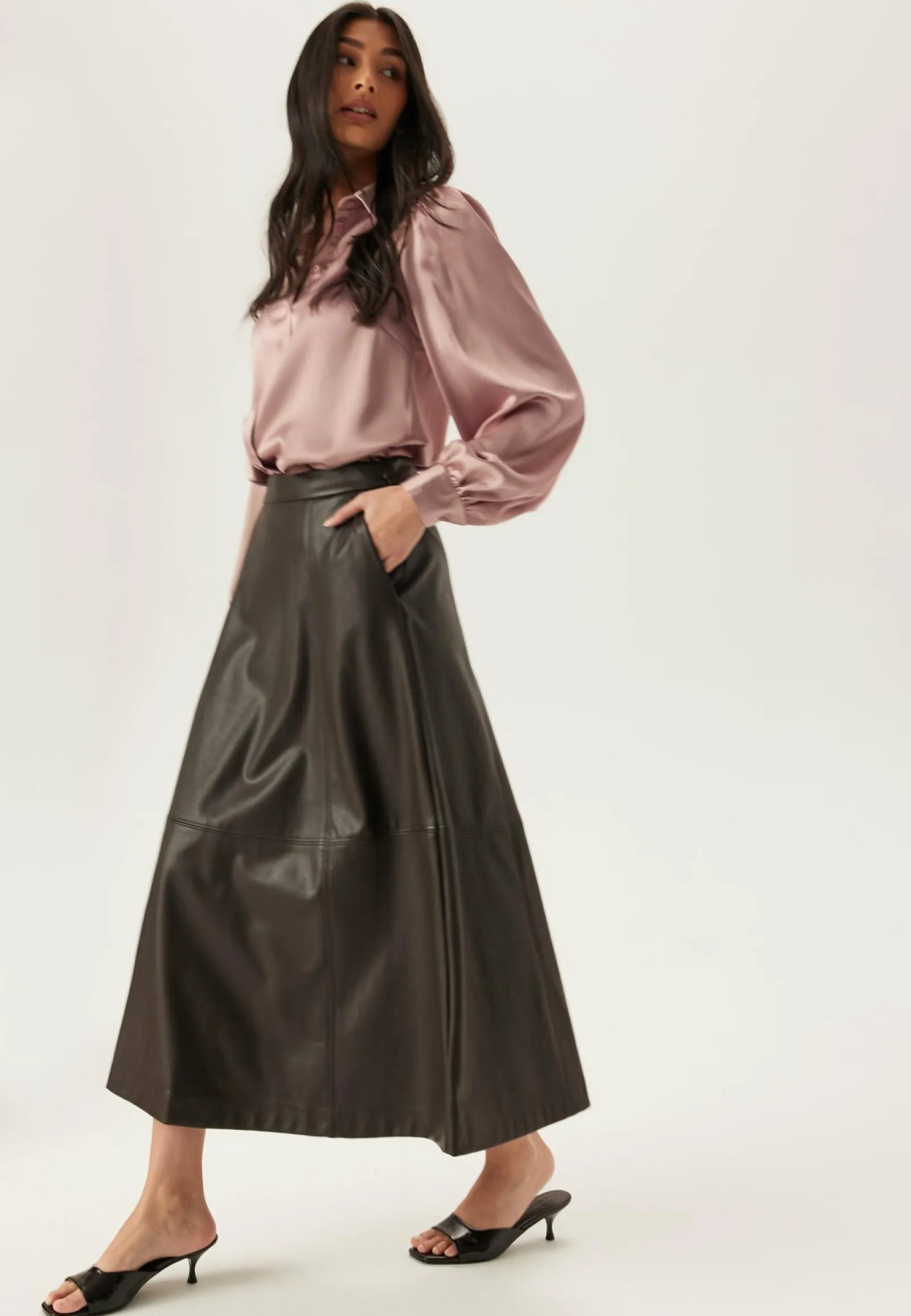 BUBBLEROOM Yksiväriset Puserot Ja Paidat|Tunikat Ja Puserot*Puff Sleeve Satin Shirt