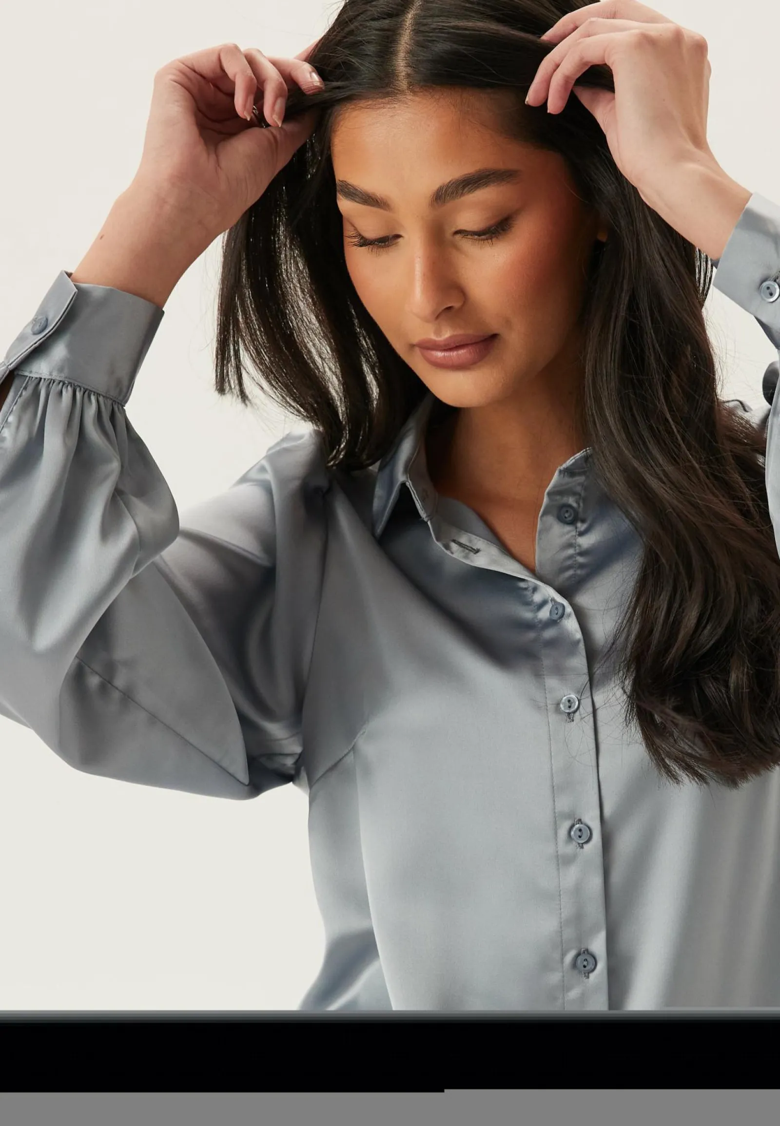 BUBBLEROOM Yksiväriset Puserot Ja Paidat|Tunikat Ja Puserot*Puff Sleeve Satin Shirt