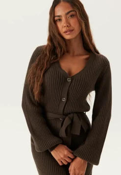 BUBBLEROOM Ribatut Mekot|Pitkähihaiset Mekot*Rib Knitted Cardigan Dress