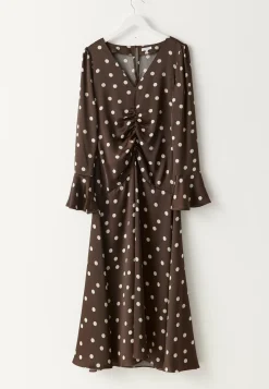 Bubbleroom Occasion Kukkakuosiset Ja Kuviolliset Mekot|Pilkulliset Mekot*Ruched Front Midi Dress