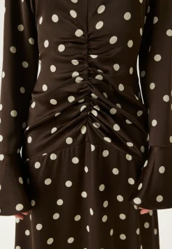 Bubbleroom Occasion Kukkakuosiset Ja Kuviolliset Mekot|Pilkulliset Mekot*Ruched Front Midi Dress