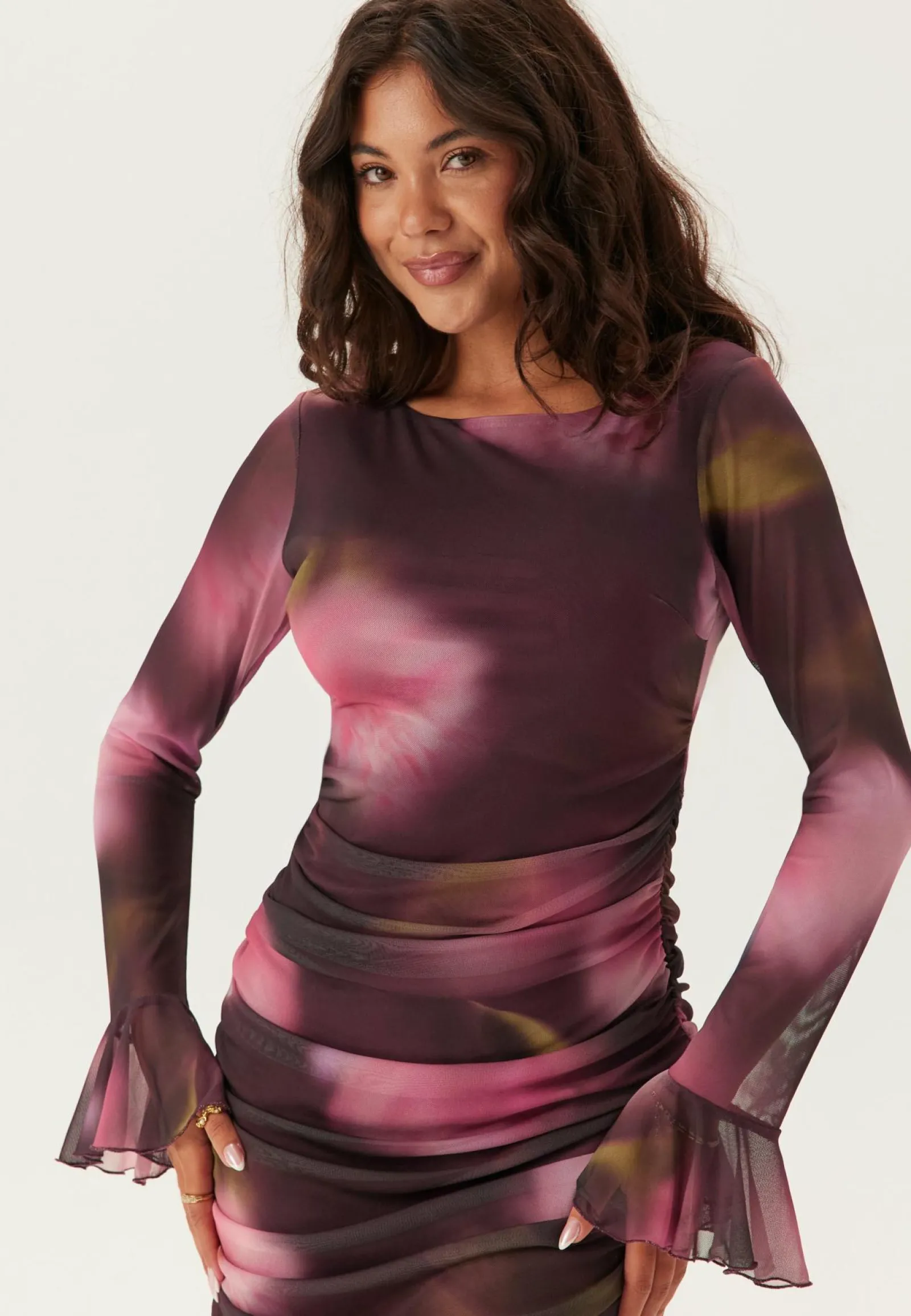 BUBBLEROOM Juhlamekot|Kukkakuosiset Ja Kuviolliset Mekot*Ruched Mesh Dress