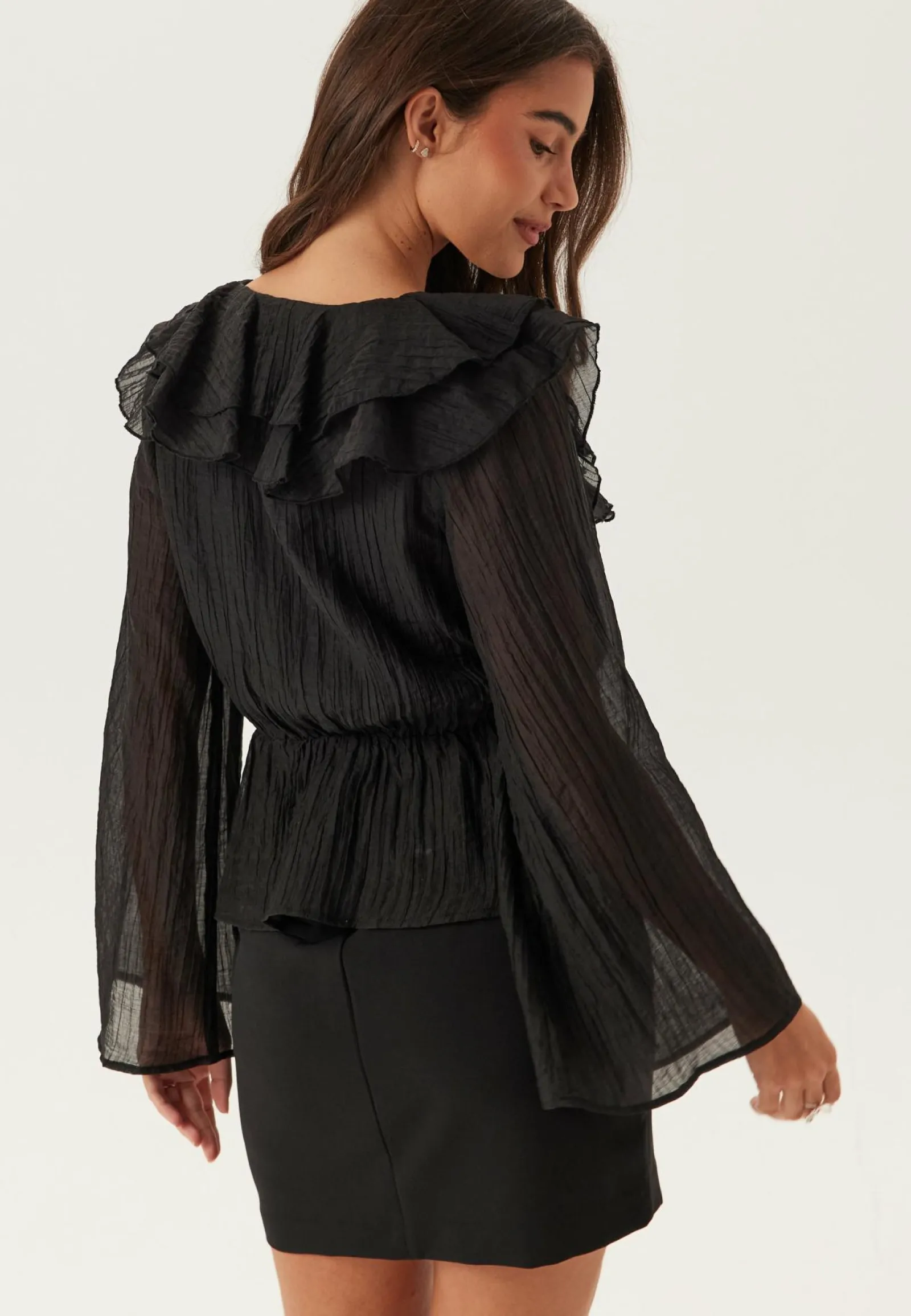 BUBBLEROOM Yksiväriset Puserot Ja Paidat|Röyhelöpuserot*Ruffle Wide Sleeve Blouse