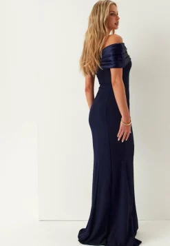 Bubbleroom Occasion Morsiusneitomekot|Vanhojentanssimekot*Satin Bow Off Shoulder Gown