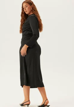 Bubbleroom Occasion Satiinimekot|Pitkähihaiset Mekot*Satin Cowl Neck Midi Dress