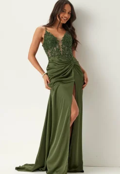 Christian Koehlert Morsiusneitomekot|Vanhojentanssimekot*Satin Evening Dress With Back Lacing