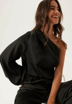 BUBBLEROOM Yksiväriset Puserot Ja Paidat|Tunikat Ja Puserot*Satin One Shoulder Blouse