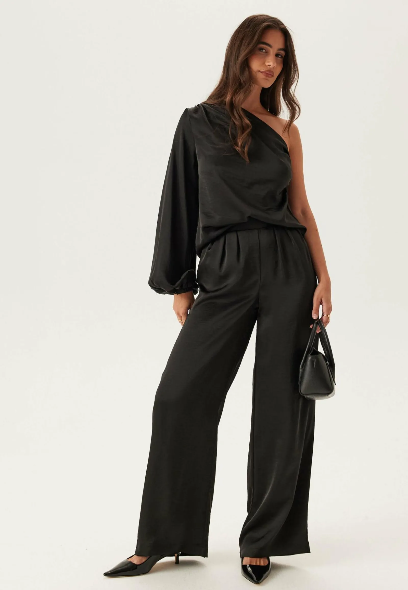 BUBBLEROOM Yksiväriset Puserot Ja Paidat|Tunikat Ja Puserot*Satin One Shoulder Blouse