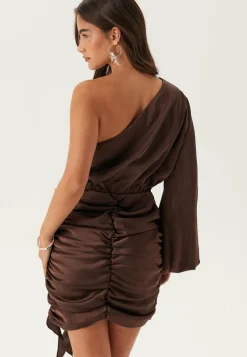 BUBBLEROOM Puhvihihalliset Mekot|Yksiolkaimiset Mekot*Satin Short Dress