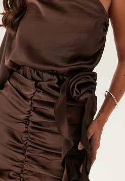 BUBBLEROOM Puhvihihalliset Mekot|Yksiolkaimiset Mekot*Satin Short Dress