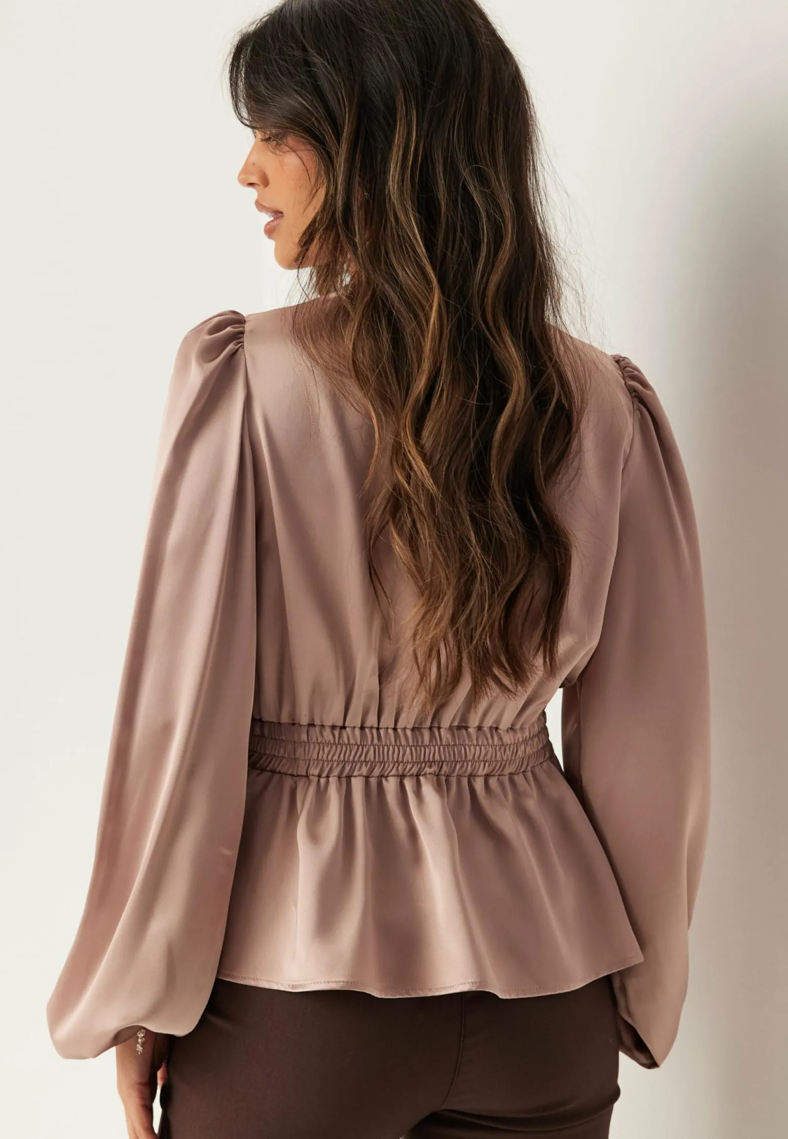 BUBBLEROOM Yksiväriset Puserot Ja Paidat|Tunikat Ja Puserot*Satin V-neck Blouse