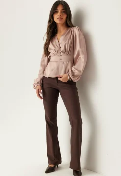 BUBBLEROOM Yksiväriset Puserot Ja Paidat|Tunikat Ja Puserot*Satin V-neck Blouse