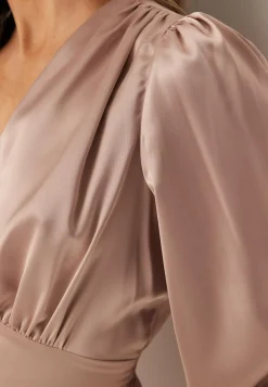 BUBBLEROOM Yksiväriset Puserot Ja Paidat|Tunikat Ja Puserot*Satin V-neck Blouse