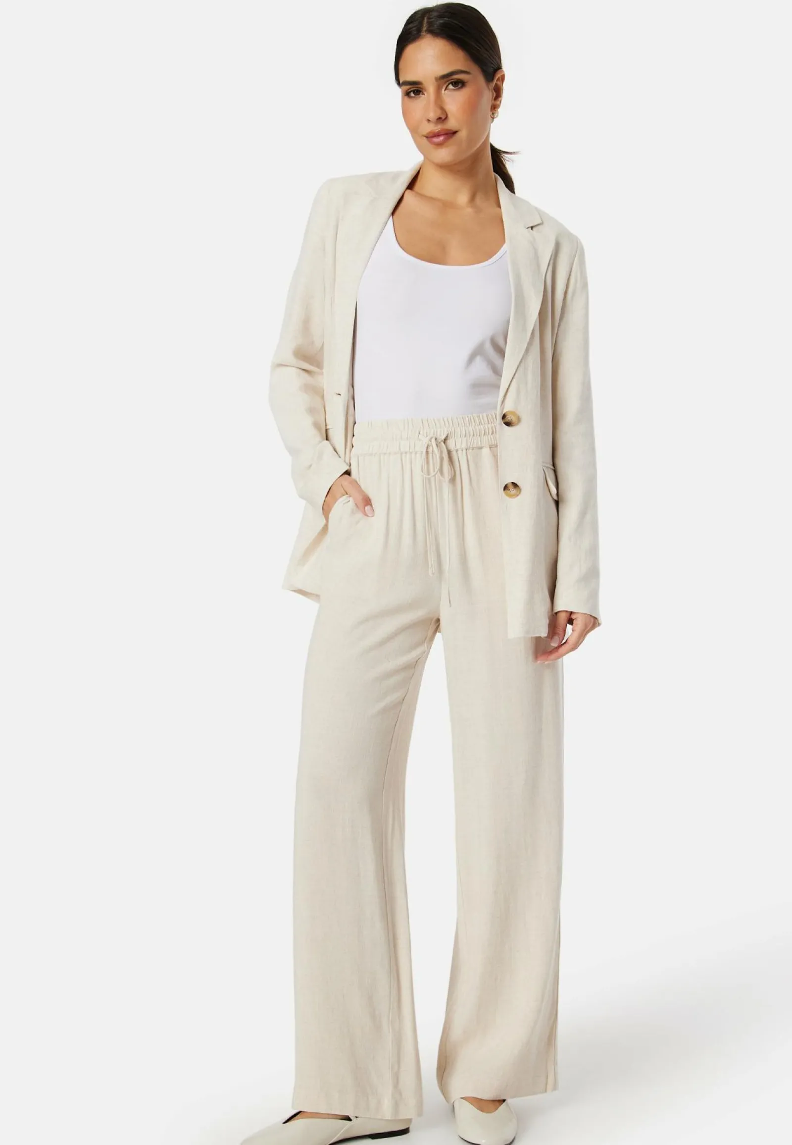 SELECTED Rennot Setit|Leveälahkeiset Housut*Sflviva-Gulia HW Linen Pant