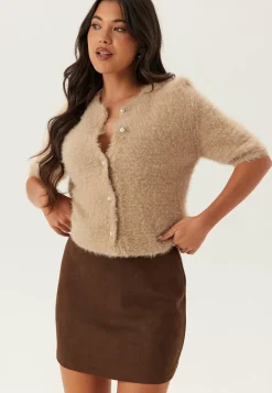 BUBBLEROOM Juhlavat Neuleet|Neuletakit Ja Neuleet*Short Sleeve Fluffy Knitted Cardigan