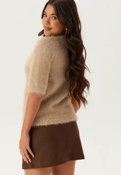 BUBBLEROOM Juhlavat Neuleet|Neuletakit Ja Neuleet*Short Sleeve Fluffy Knitted Cardigan