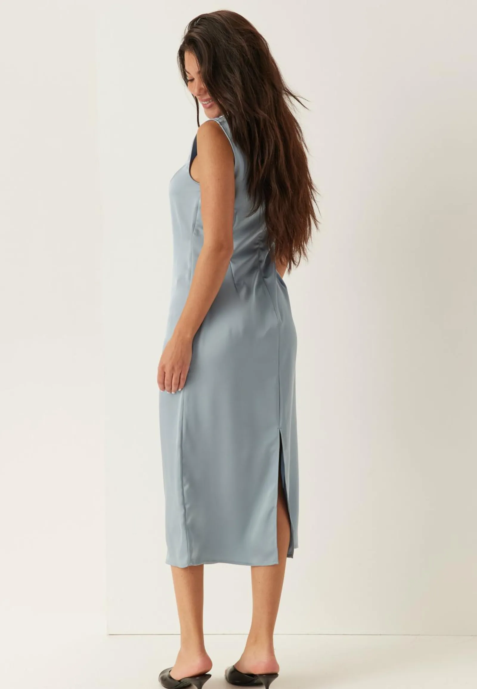 SELECTED Satiinimekot|Midimekot*Slfchloe Slim Sl O-neck Midi Dress
