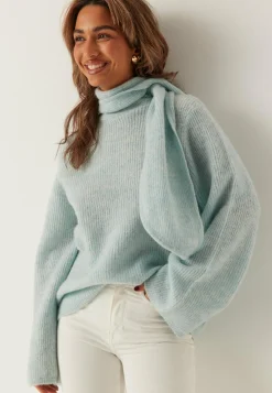 SELECTED Neulepuserot|Neulotut Neulepuserot*Slflulu Ls Bow Knit