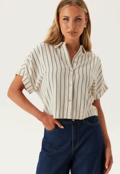 SELECTED Pellavapaidat|Ruutu- Ja Raidalliset Puserot Ja Paidat*Slfviva Ss Striped Cropped Sun