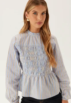 BUBBLEROOM Ruutu- Ja Raidalliset Puserot Ja Paidat|Tunikat Ja Puserot*Smock Cotton Blouse