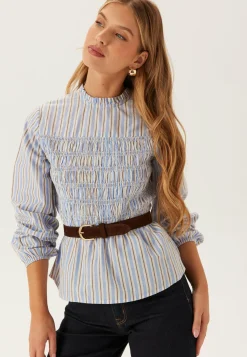 BUBBLEROOM Ruutu- Ja Raidalliset Puserot Ja Paidat|Tunikat Ja Puserot*Smock Cotton Blouse