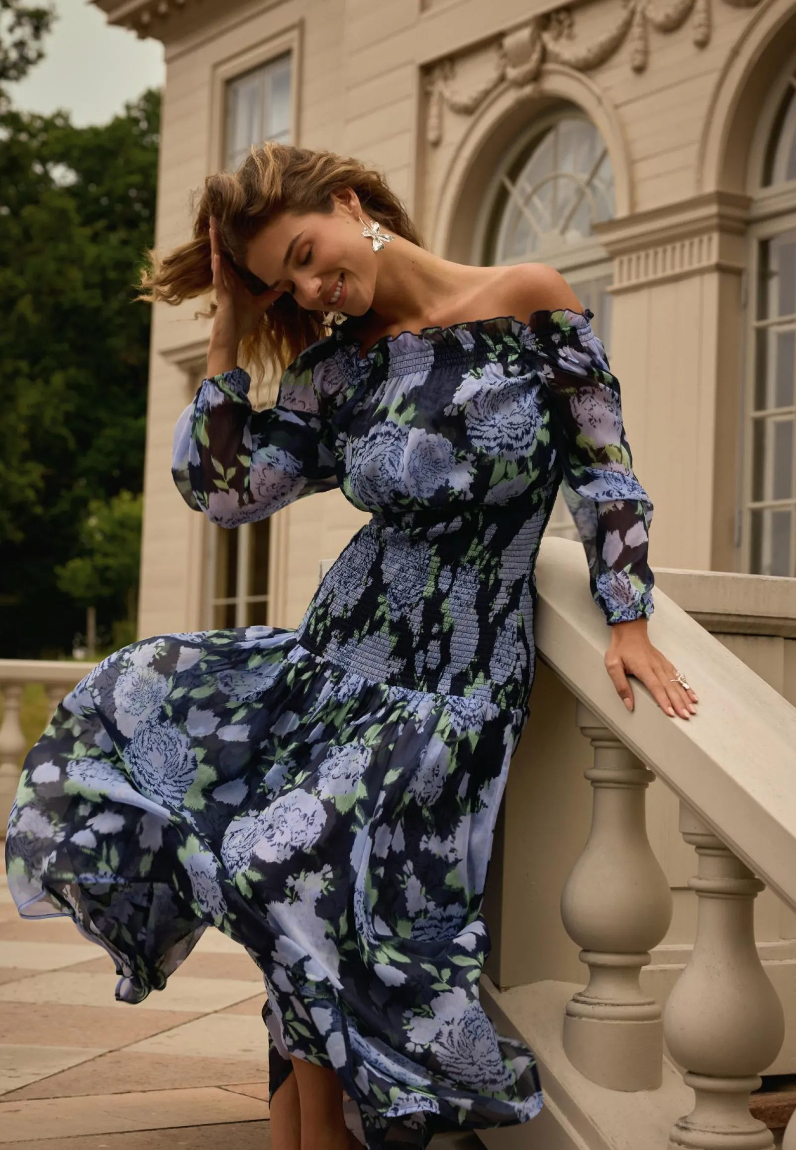 Bubbleroom Occasion Smokkimekot|Juhlamekot*Smock Off Shoulder Maxi Dress