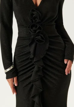 Bubbleroom Occasion Uudenvuoden Mekot|Glittermekot*Sparkling Low V-neck Slit Gown