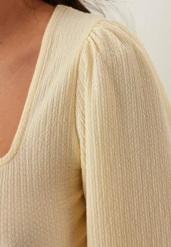 BUBBLEROOM Pitkähihaiset Topit|Rennot Topit*Square Neck Balloon Sleeve Top