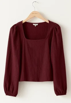 BUBBLEROOM Yksiväriset Puserot Ja Paidat|Rennot Puserot Ja Paidat*Square Neck Balloon Sleeve Top