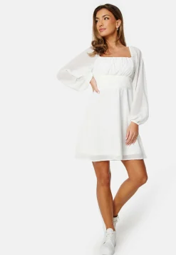 Bubbleroom Occasion Smokkimekot|Kesämekot*Square Neck L/S Chiffon Dress