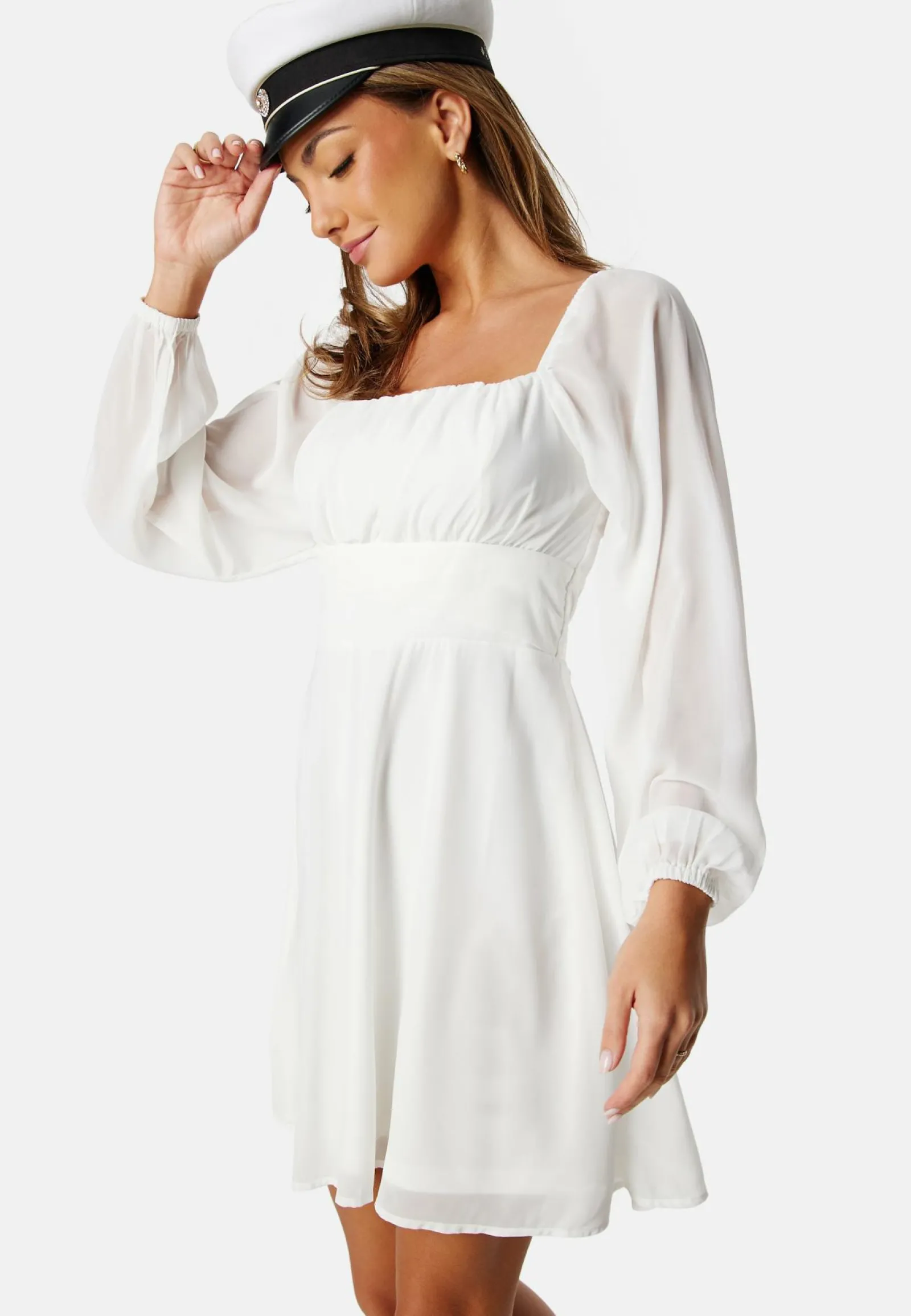 Bubbleroom Occasion Smokkimekot|Kesämekot*Square Neck L/S Chiffon Dress